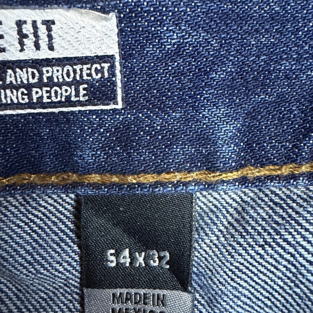 Carhartt Mens Loose Fit Carpenter Jeans Dark Wash Denim 54x32 Utility Pants Work - Picture 8 of 9